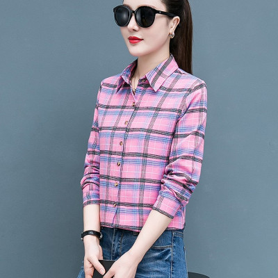 Áo Sơ mi nữ Haint Boutique thiết kế áo sơ mi kẻ caro HB22