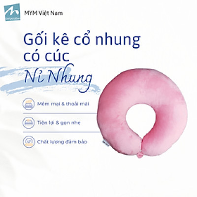 Gối Chữ U Kê Cổ Vải Nhung Mềm Mại Chống Đau Mỏi Vai Gáy Cho Dân Văn Phòng, Lái Xe, Du Lịch
