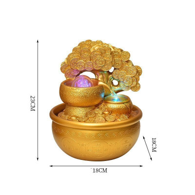 Thác Nước Phong Thủy Cây Vàng Ngọc Châu Tài Lộc Decord Trang Trí_ Hàng Chính Hãng
