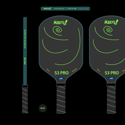 VỢT PICKLEBALL MAXVI S3 PRO MẶT SỢI CARBON T300 DÀNH CHO NGƯỜI BẮT ĐẦU CHƠI - ĐÁNH CỰC ĐÃ