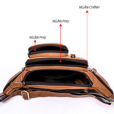 Túi đeo chéo nam DA BÒ THẬT phong cách mới  - BEE GEE DCN9313
