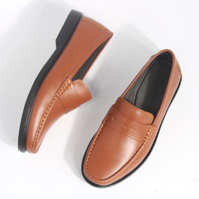 Giày MICHILUX Da Bò Thật Chính Hãng Penny Loafer CIEPL Màu Nâu Bò