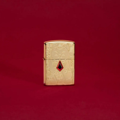 Bật Lửa Zippo Armor Lucky Cat Design 49802