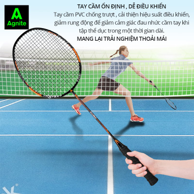 [TẶNG 3 CẦU] Vợt cầu lông cán liền cao cấp chính hãng Agnite -  Tặng hộp cầu nhựa và bao đựng - 2 chiếc - F2131
