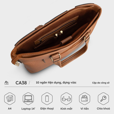 Cặp Công Sở Lata ( Thời trang nam basic - Cặp da CA38 )