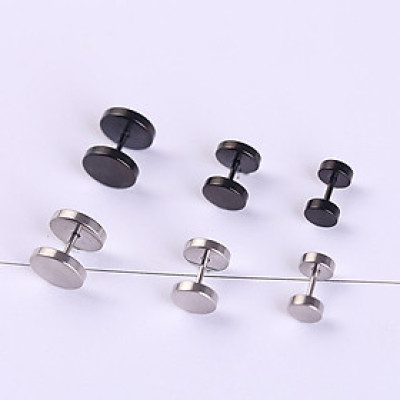 Khuyên tai bông tai quả tạ cúc tròn không gỉ unisex hot trend giới trẻ