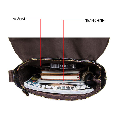 Túi đeo chéo nam DA BÒ THẬT phong cách mới  - BEE GEE DCN9249