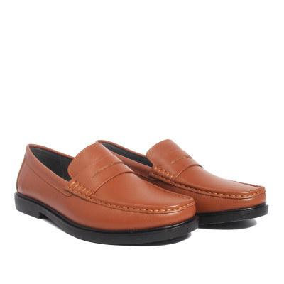 Giày MICHILUX Da Bò Thật Chính Hãng Penny Loafer CIEPL Màu Nâu Bò