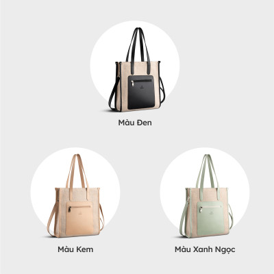 Túi Yuumy ( Thời trang nữ cói phối màu tote - Túi xách da Seasand YTX47 )
