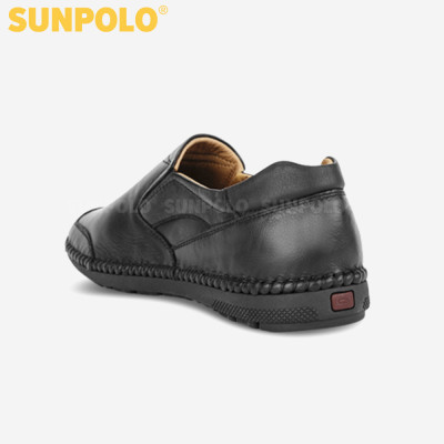 Giày Mọi Nam Da Bò Cao Cấp SUNPOLO LSU007 Có size lớn 45,46 (Đen, Nâu)
