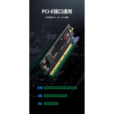 Ugreen UG30715cm465TK Card chuyển PCI-e ra NVMe hiệu suất cao Tích hợp PCIe 4.0 kích thước vật lý 16X băng thông 4X - HÀNG CHÍNH HÃNG