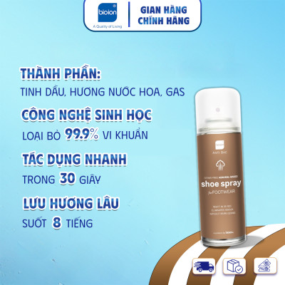 Chai Xịt Khử Mùi Cho Giày Bioion Shoe Spray 200ML