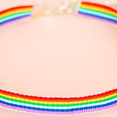 Vòng cổ choker tattoo V77 cầu vồng nhiều mầu