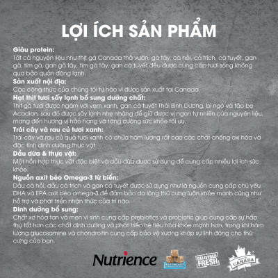 Thức Ăn Hạt Cho Chó Nutrience Subzero Grain-free - Thịt Gà Tây, Cá Hồi, Cá Đại Dương, Rau Củ Và Trái Cây Tự Nhiên 