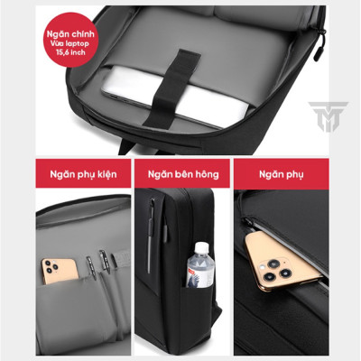 Balo Nam Đa Chức Năng Teement, Đựng Vừa Laptop 15.6 Inch Siêu Nhẹ, Chống Xước , Chống Nước Hiệu Quả - Hàng Chính Hãng