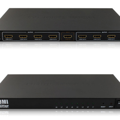 Bộ chia HDMI 1 ra 8 FULL HD 1080 HỖ TRỢ 3D - chia cổng ra 8 màn hình TV, máy chiếu - Hàng Nhập Khẩu