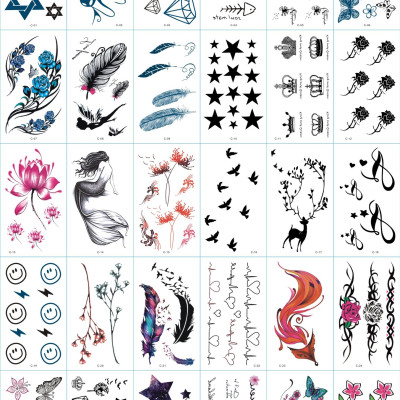 325  Hình Xăm Dán Tattoo Unisex Nam Nữ Cá Tính Tiên Cá Mặt Trăng Sao Đồng Hồ