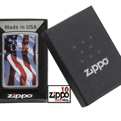 Bật lửa Zippo 24797 Quốc Kỳ Mỹ - Made in USA - Chính Hãng 100%