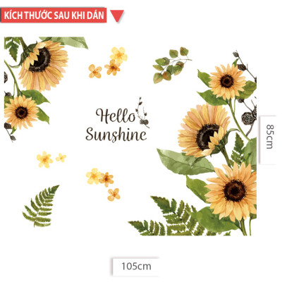 Sticker Giấy Dán Tường Decal Dán tường Mẫu Hoa Lá Cực Xinh ZH017