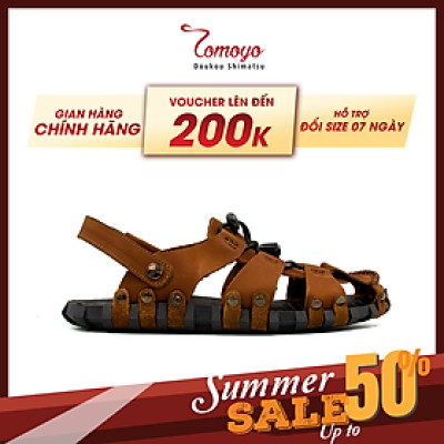 Sandal Rọ Nam Da Bò Thật Tomoyo TMS10103