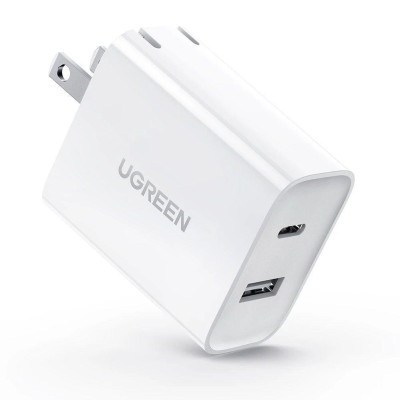 Ugreen UG60467CD170TK 30W bộ sạc 2 cổng sạc USB type C và A màu trắng - HÀNG CHÍNH HÃNG