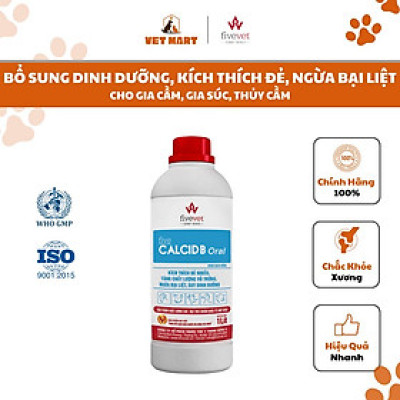 Bổ Sung Dinh Dưỡng, Siêu Kích Trứng, Đẻ Nhiều Cho Gia Cầm, Gia Súc  Five-Calci.DB Oral 1 LÍT (Fivevet)
