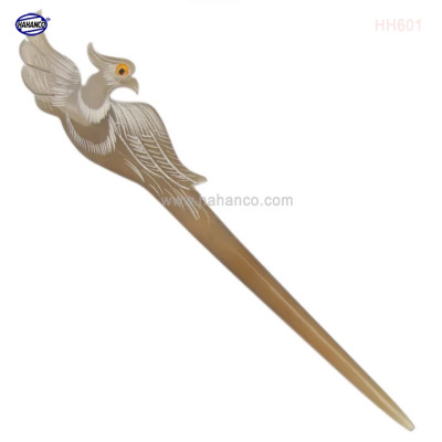 Trâm cài tóc bằng sừng bò Châu Phi (HH601) đục khắc hình dễ thương - Đủ kiểu dáng 