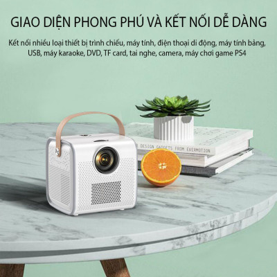(Hỗ Trợ Tiếng Việt) Máy Chiếu Mini Siêu Nét Kết Nối Bluetooth Wifi Chạy Hệ Điều Hành Android S6 Cao Cấp - Hàng Nhập Khẩu