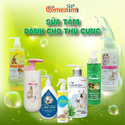 Vemedim Micona shampoo sữa tắm chó mèo phòng viêm da, nấm da, da sần sùi, chai 120ml/chai 200ml