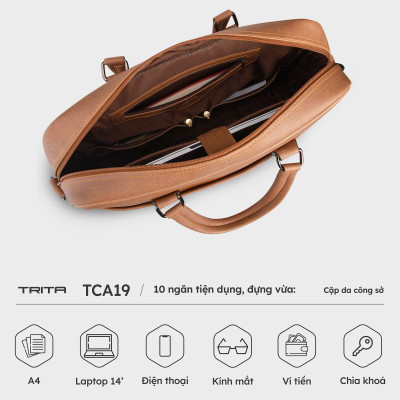 Cặp công sở Trita ( Thời trang nam đa năng - Cặp da TCA19 )