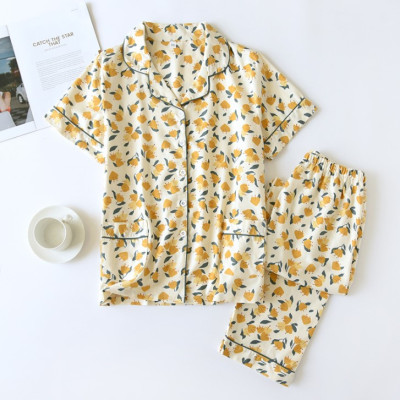 Bộ Đồ Pijama Mặc Nhà Ngắn Tay Azuno BN2706 Chất Liệu Cotton Lụa Nhẹ Mát Cho Mùa Hè