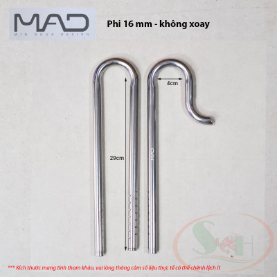 In out inox MAD phi 10, 12, 16, 19 mm CNC ống lọc thùng bể cá tép thủy sinh