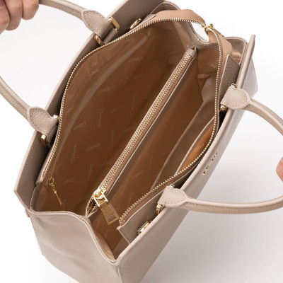 Túi xách nữ công sở Gence da bò Mill TX23 Cenere (màu be pha xám)