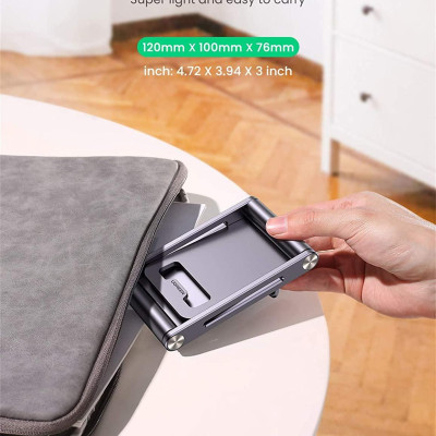Ugreen UG80708LP263TK bằng nhôm có thể trượt Màu Xám Giá đỡ Điện Thoại để bàn - HÀNG CHÍNH HÃNG
