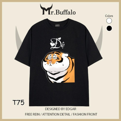 Áo đôi ,áo thun cặp nam nữ tay lỡ Unisex Sếp đệ form rộng vải cotton 100% T74T75 - Mr.Buffalo