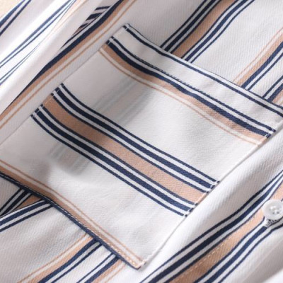 Áo sơ mi nữ Haint Boutique, Áo sơ mi trắng dài tay phối màu kẻ sọc phong cách công sở Sm86