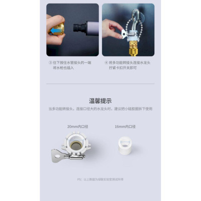 Ugreen UG80344lp267TK Súng phun nước rửa xe ô tô áp lực cao xả nước máy di động ống nước tăng áp ( 5 mét trước khi phun nước * 15 mét sau khi phun nước) - HÀNG CHÍNH HÃNG