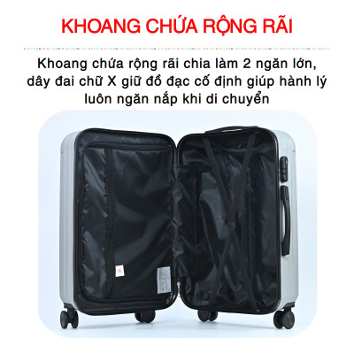 Vali du lịch kéo cao cấp Size 24inch- Chất lượng cao  KS-155 - Vàng