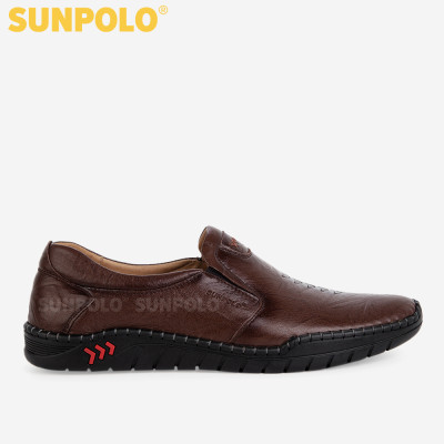 Giày Lười, Giày Mọi Nam Da Bò SUNPOLO CS5052 (Đen, Nâu)