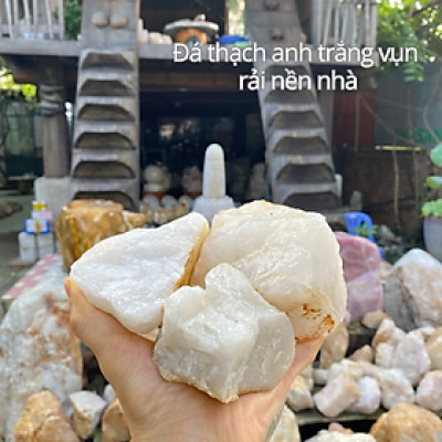 1kg đá thạch anh trắng vụn 4x6cm NHASAN rải nền, trấn trạch