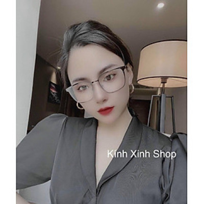 Kính Mắt Vuông Form To Kim Loại Thời Trang Đi Đường Chống Gió Bụi - Có thể thay tròng cận