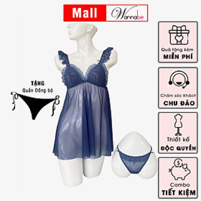 Đầm ngủ sexy cao cấp Wannabe DNC08 dây vai cánh tiên nữ tính quyến rũ 