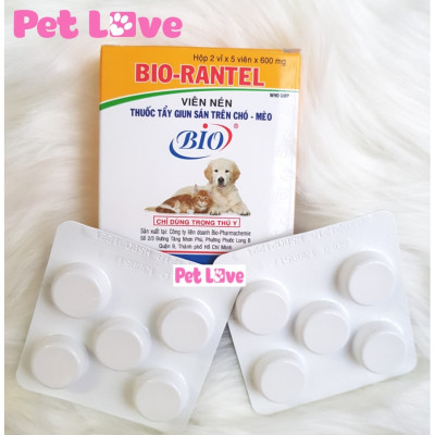 Bio Rantel xổ giun sán chó mèo (hộp 10 viên)