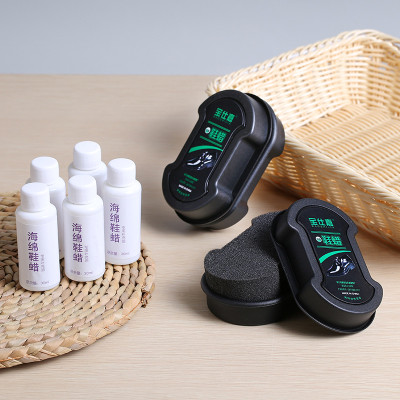 Com bo dụng cụ làm sạch giày - Miếng xi mút + sáp lau đánh bóng giày, dép, đa năng và tiện lợi