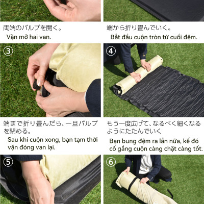 Lysin - đệm nằm dã ngoại (roonjgcm dày 8cm, chất liệu da lộn) tự bơm hơi thoảng mái chống thấm nước cắm trại ngoài trời, picnic du lịch camping có thể liên kết với nhau