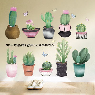 Decal dán tường, dán kính trang trí hoạ tiết Xương Rồng XC9013