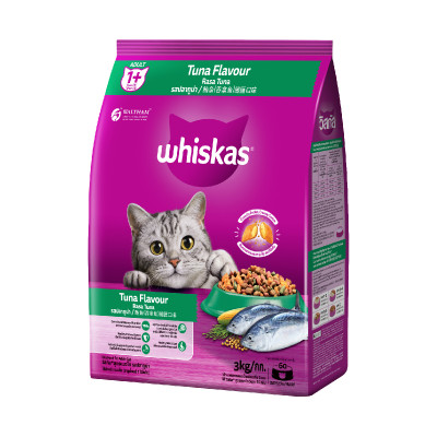 Thức Ăn Cho Mèo Whiskas Adult 1+ Years Vị Cá Ngừ 3kg/Túi