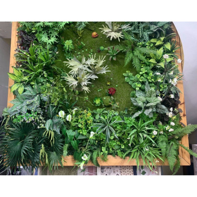 Thảm rêu giả làm tường sen đá, tiểu cảnh - Cây giả, hoa lụa Decor trang trí nhà cửa