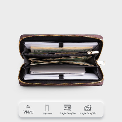 Ví Lata ( Thời trang nữ dáng cầm tay dáng dài - Ví da VN70 )