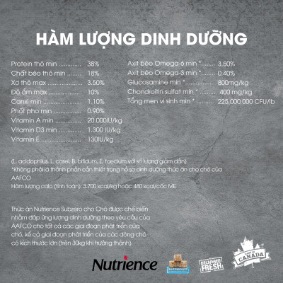 Thức Ăn Hạt Cho Chó Nutrience Subzero Grain-free - Thịt Gà Tây, Cá Hồi, Cá Đại Dương, Rau Củ Và Trái Cây Tự Nhiên 